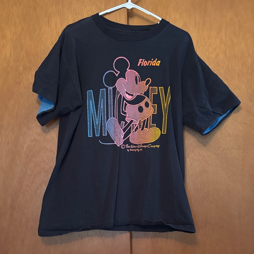 Disney Mickey Mouse Black and Multicolor VINTAGE T-Shirt